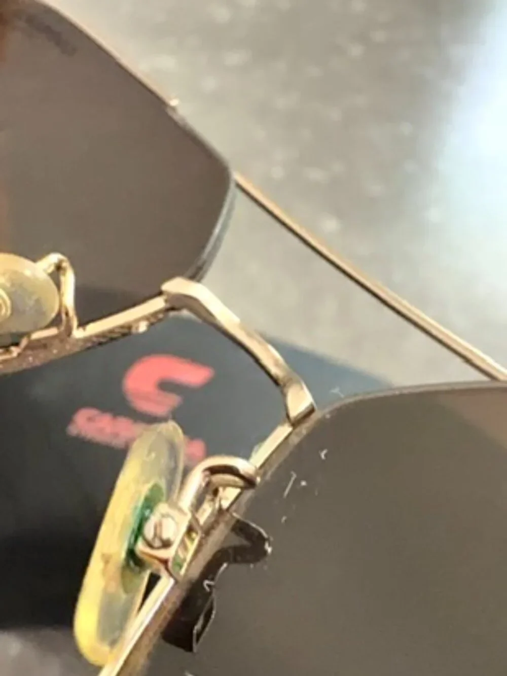 Carrera Gold-Tone Aviator Sunglasses with Black Lenses & Hard Case